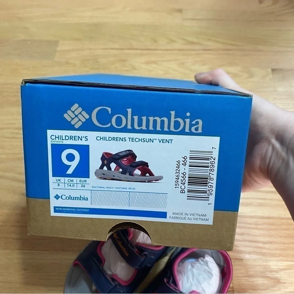 Columbia Techsun Vent Sandals NEW Sz 9 Vent Pink Purple Girls Toddler Open Toe